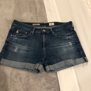 AG denim boyfriend shorts